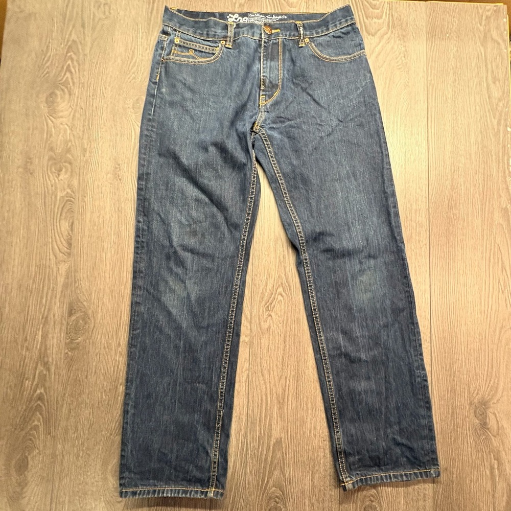 LRG Core Collection True Straight Fit Jeans Mens 34 Dark Wash Y2K Streetwear